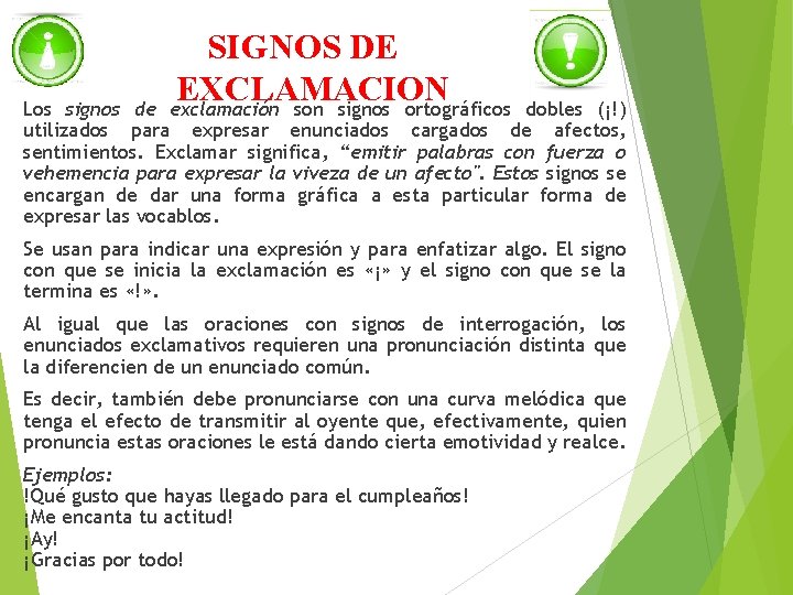 SIGNOS DE EXCLAMACION exclamación son signos ortográficos Los signos de dobles (¡!) utilizados para