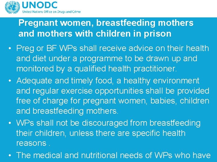 Pregnant women, breastfeeding mothers and mothers with children in prison • Preg or BF