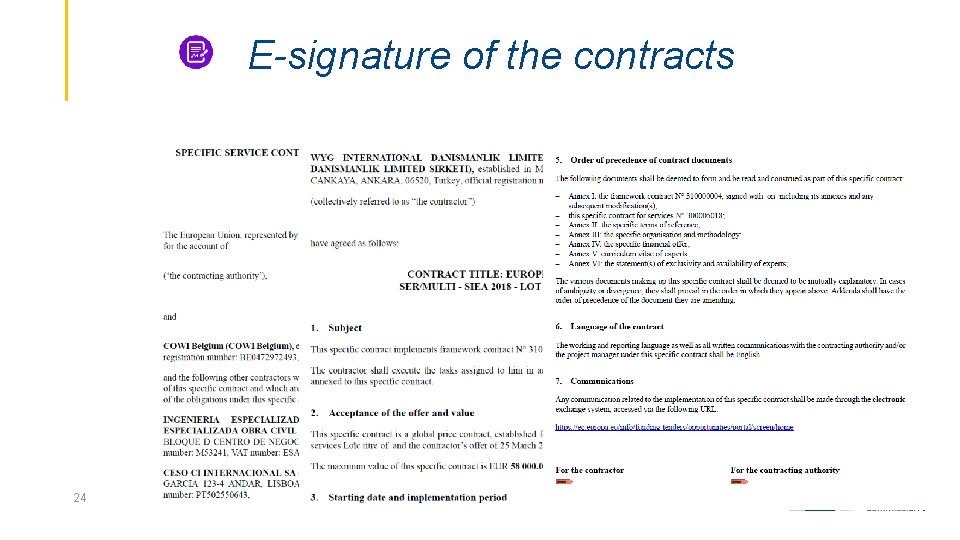  E-signature of the contracts 24 