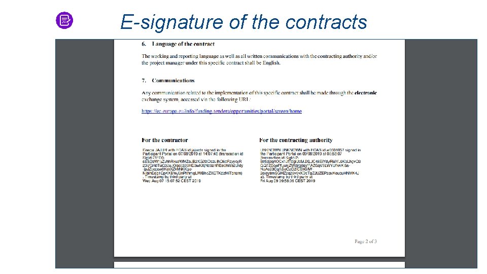  E-signature of the contracts 