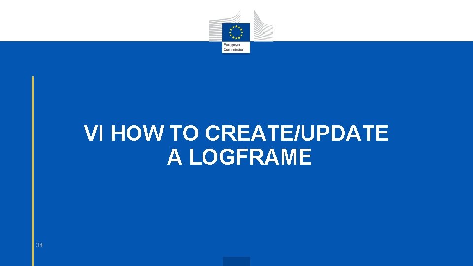 VI HOW TO CREATE/UPDATE A LOGFRAME 34 