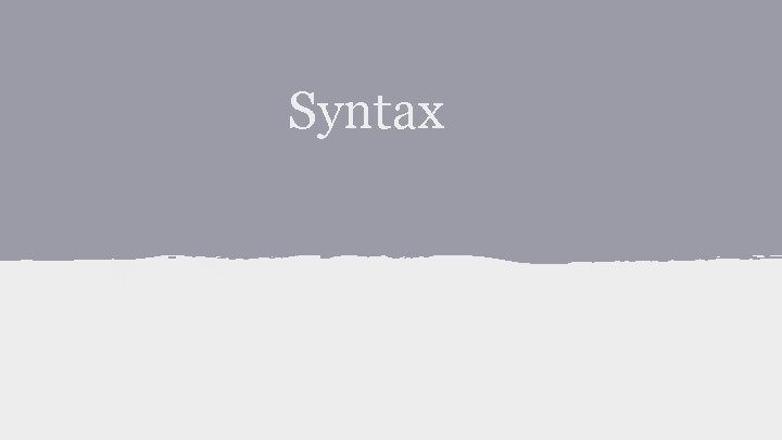 Syntax 