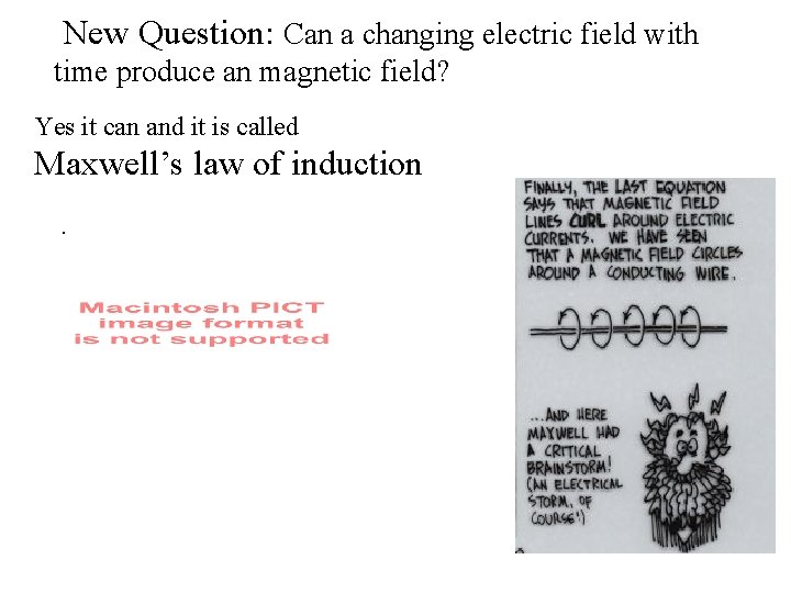 New Question: Can a changing electric field with time produce an magnetic field? Yes