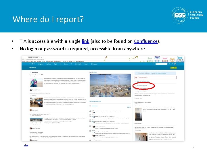 Where do I report? • • TIA is accessible with a single link (also Where do I report? • • TIA is accessible with a single link (also