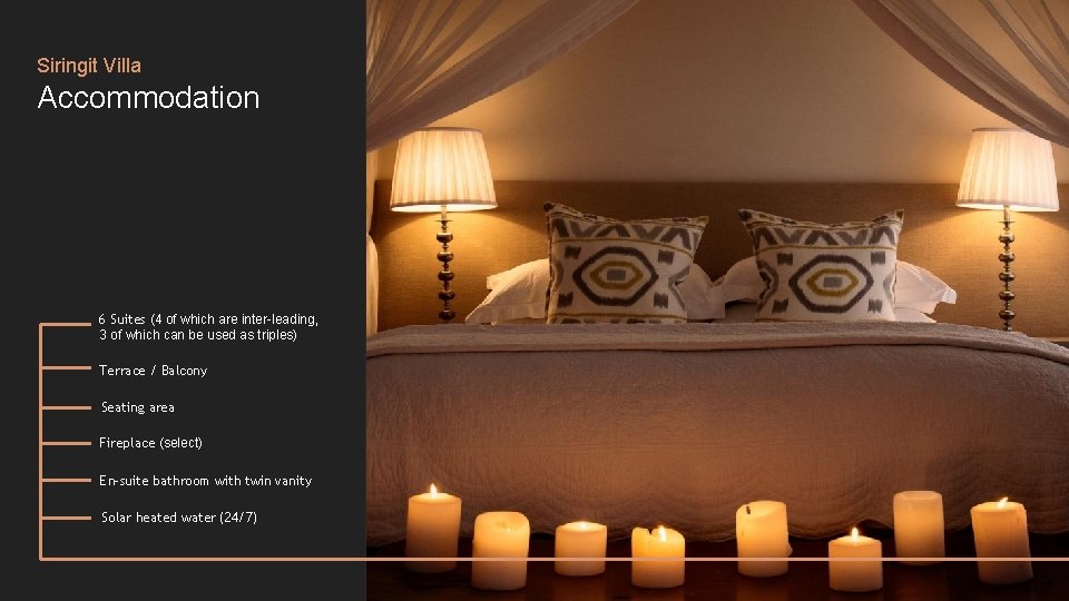 Siringit Villa Accommodation 6 Suites (4 of which are inter-leading, 3 of which can Siringit Villa Accommodation 6 Suites (4 of which are inter-leading, 3 of which can