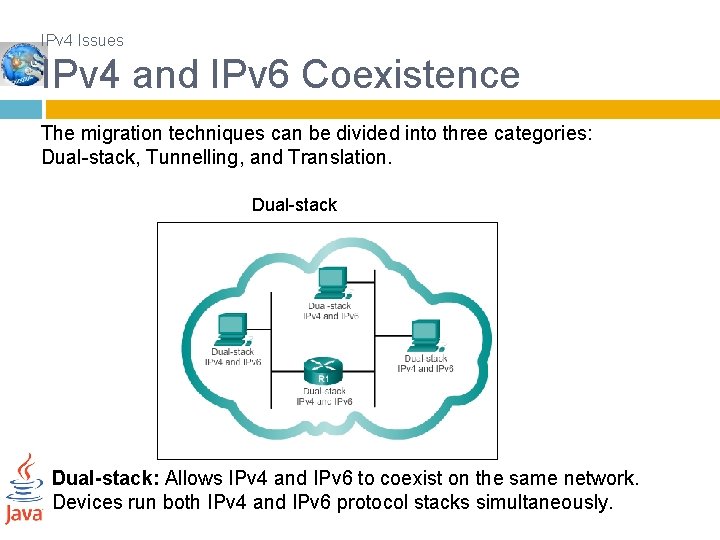 IPv 4 Issues IPv 4 and IPv 6 Coexistence The migration techniques can be