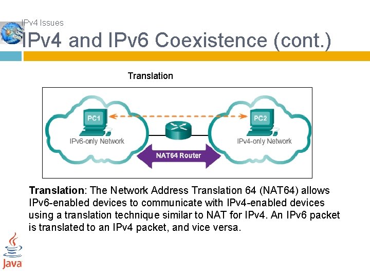 IPv 4 Issues IPv 4 and IPv 6 Coexistence (cont. ) Translation: The Network