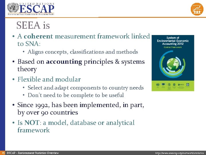 SEEA is • A coherent measurement framework linked to SNA: • Aligns concepts, classifications