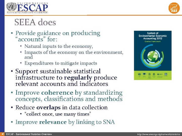 SEEA does • Provide guidance on producing “accounts” for: • Natural inputs to the