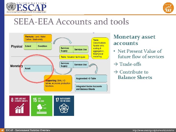 SEEA-EEA Accounts and tools Monetary asset accounts • Net Present Value of future flow