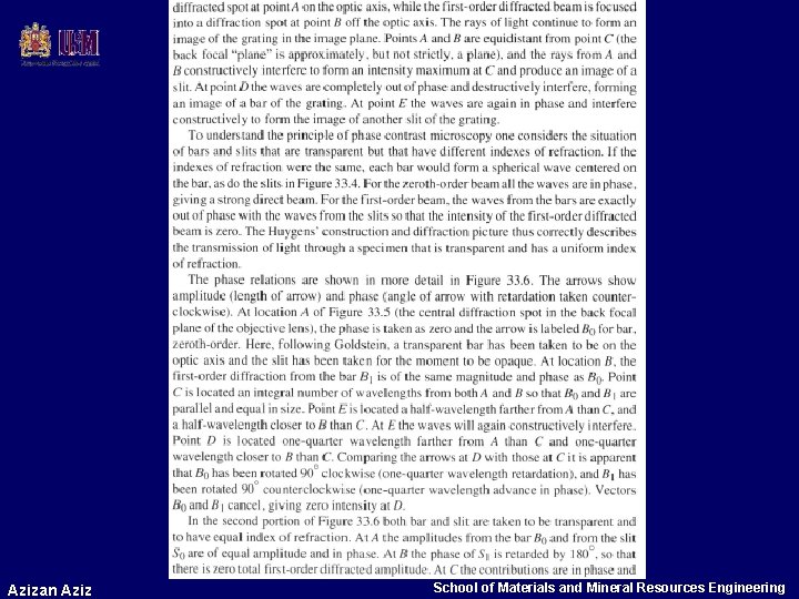 Azizan Aziz School of Materials and Mineral Resources Engineering 