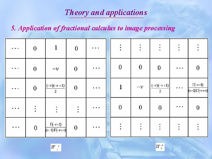 Theory and applications 5. Application of fractional calculus to image processing 