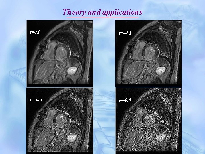 Theory and applications t=0. 0 t=-0. 1 t=-0. 5 t=-0. 9 