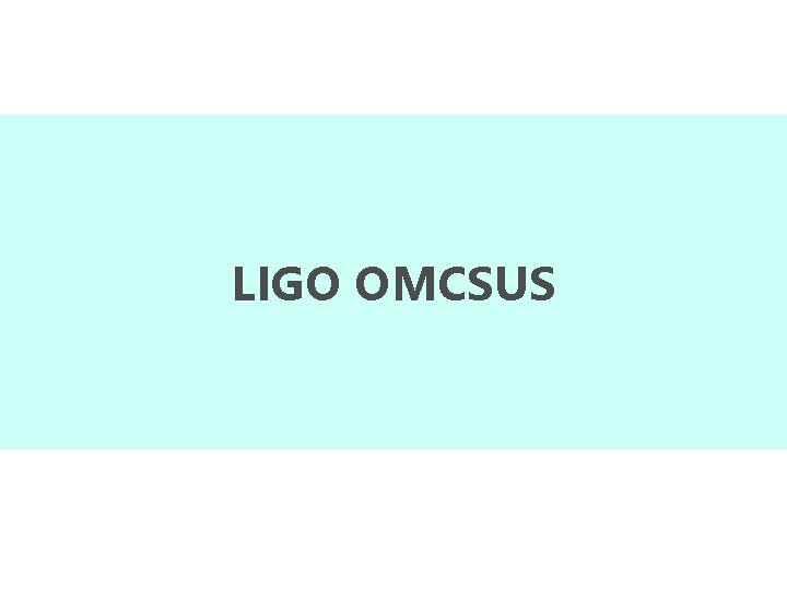 LIGO OMCSUS 