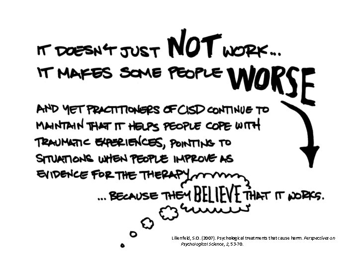 Lilienfeld, S. O. (2007). Psychological treatments that cause harm. Perspectives on Psychological Science, 2,