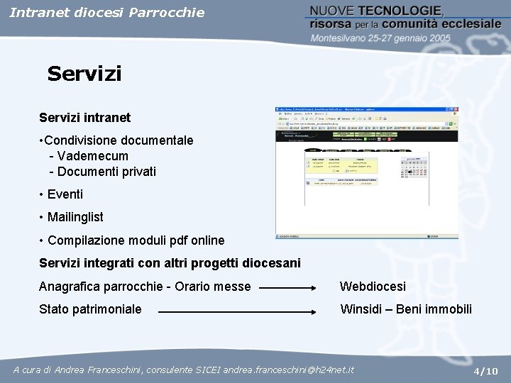 Intranet diocesi Parrocchie Servizi intranet • Condivisione documentale - Vademecum - Documenti privati • Intranet diocesi Parrocchie Servizi intranet • Condivisione documentale - Vademecum - Documenti privati •