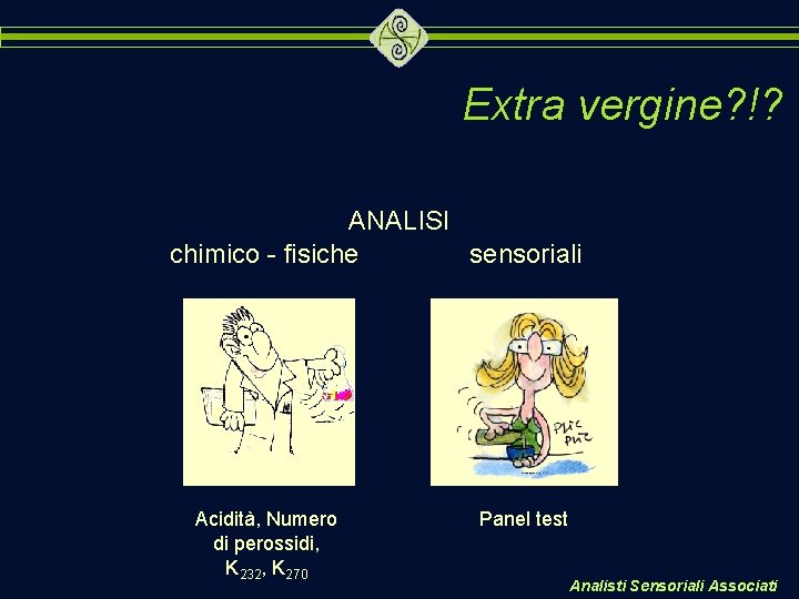 Extra vergine? !? ANALISI chimico - fisiche sensoriali Acidità, Numero di perossidi, K 232,