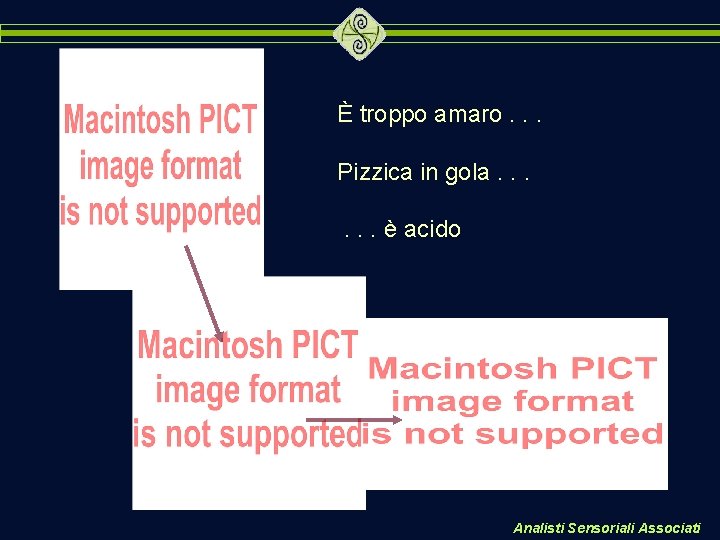 È troppo amaro. . . Pizzica in gola. . . è acido Analisti Sensoriali