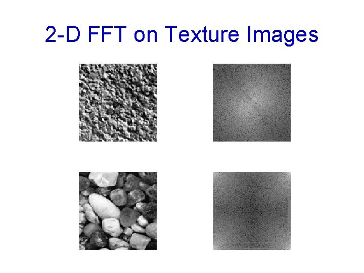 2 -D FFT on Texture Images 