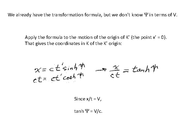 We already have the transformation formula, but we don’t know Y in terms of