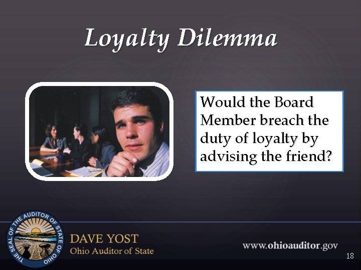 Loyalty Dilemma Would the Board Member breach the duty of loyalty by advising the