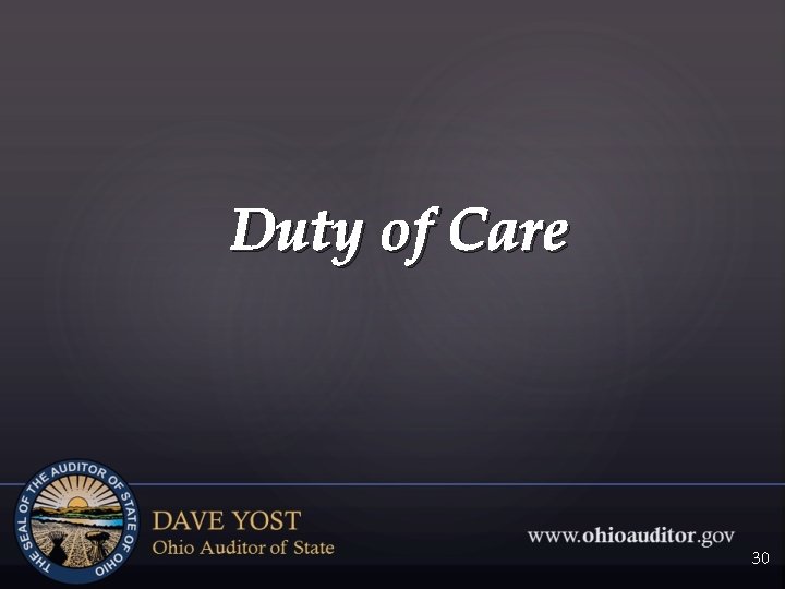 Duty of Care 30 