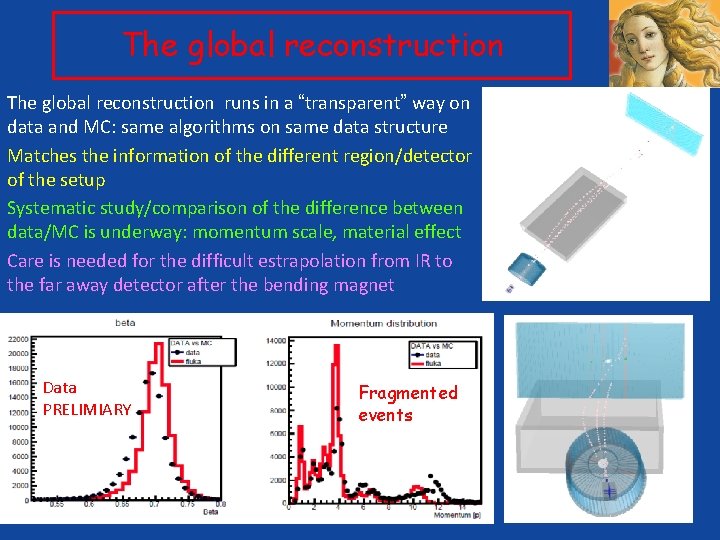 The global reconstruction runs in a “transparent” way on data and MC: same algorithms