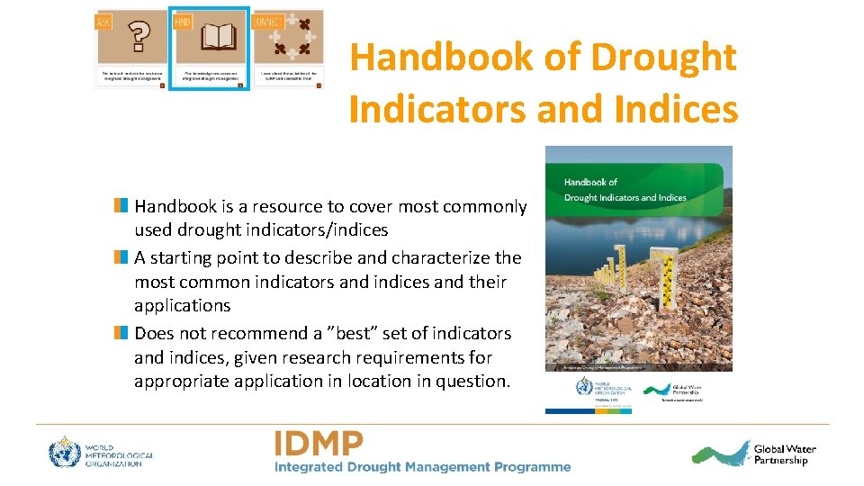 Handbook of Drought Indicators and Indices Handbook is a resource to cover most commonly