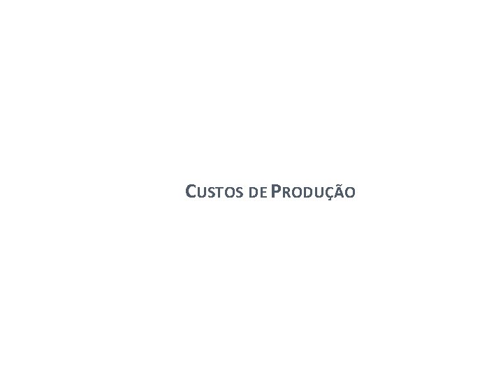 CUSTOS DE PRODUÇÃO 