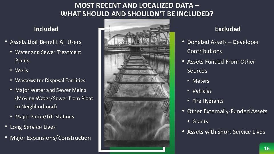 MOST RECENT AND LOCALIZED DATA – WHAT SHOULD AND SHOULDN’T BE INCLUDED? Included •