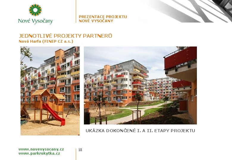 PREZENTACE PROJEKTU NOVÉ VYSOČANY JEDNOTLIVÉ PROJEKTY PARTNERŮ Nová Harfa (FINEP CZ a. s. )