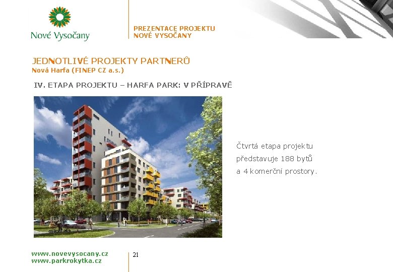 PREZENTACE PROJEKTU NOVÉ VYSOČANY JEDNOTLIVÉ PROJEKTY PARTNERŮ Nová Harfa (FINEP CZ a. s. )