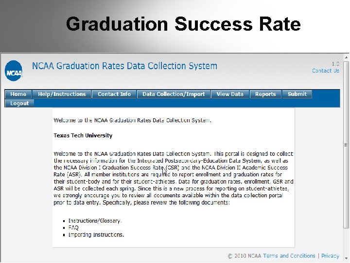 Graduation Success Rate Graduation Success Rate