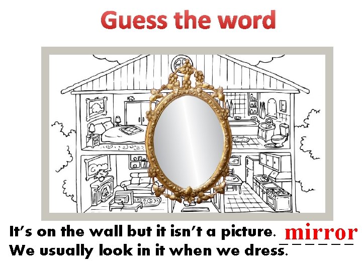 Guess the word It’s on the wall but it isn’t a picture. _mirror _____