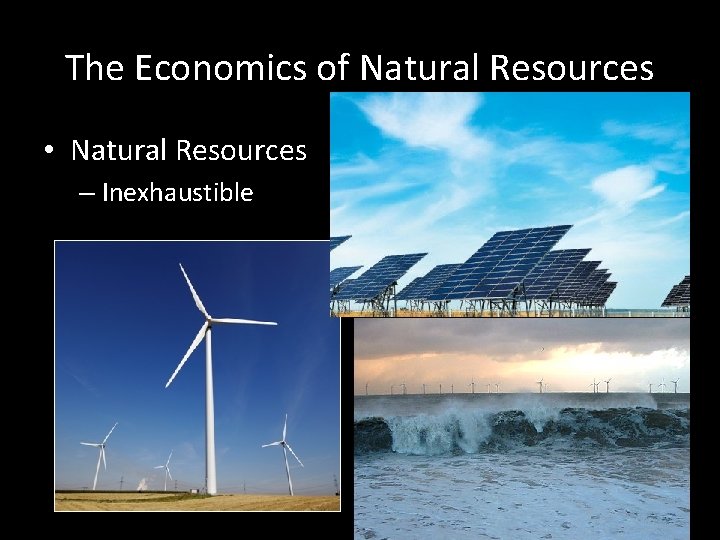 The Economics of Natural Resources • Natural Resources – Inexhaustible 