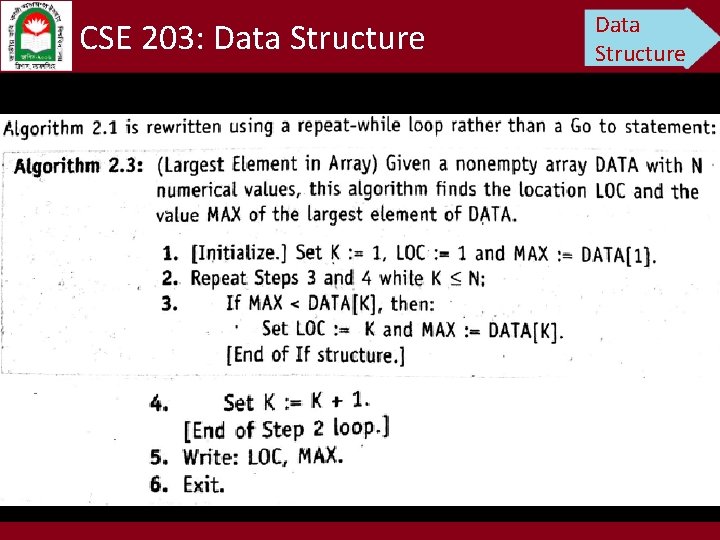 CSE 203: Data Structure 