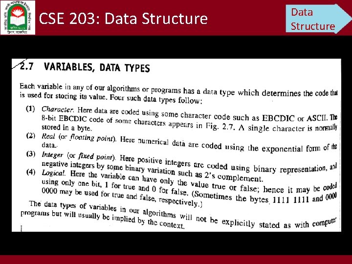 CSE 203: Data Structure 