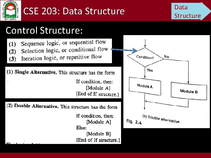 CSE 203: Data Structure Control Structure: Data Structure 