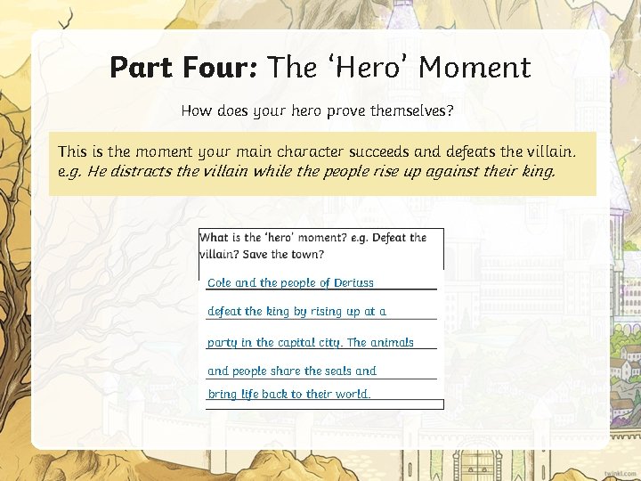 Part Four: The ‘Hero’ Moment How does your hero prove themselves? This is the