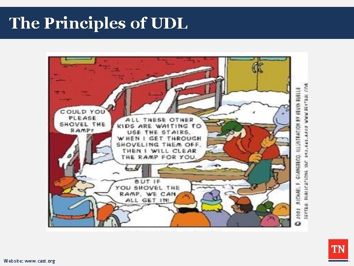 The Principles of UDL Website: www. cast. org 