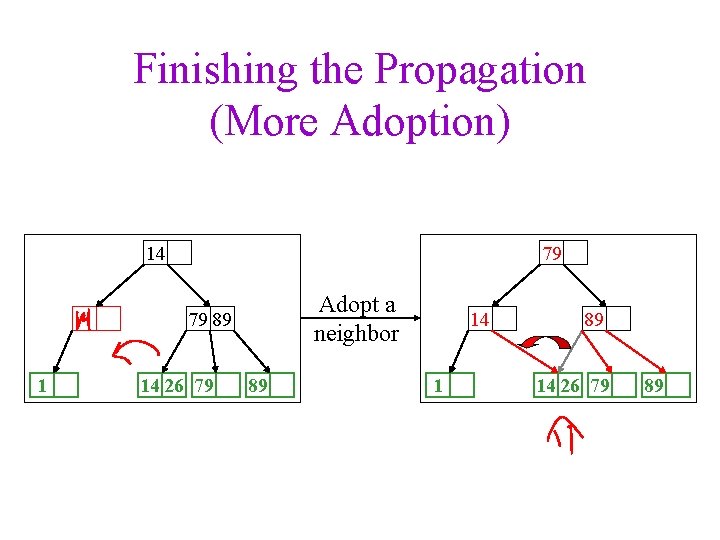 Finishing the Propagation (More Adoption) 14 79 Adopt a neighbor 79 89 1 14