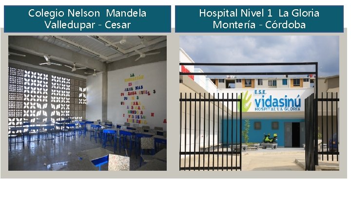 Colegio Nelson Mandela Valledupar - Cesar Hospital Nivel 1 La Gloria Montería - Córdoba