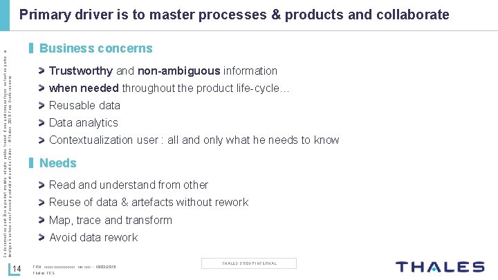 Primary driver is to master processes & products and collaborate Ce document ne peut