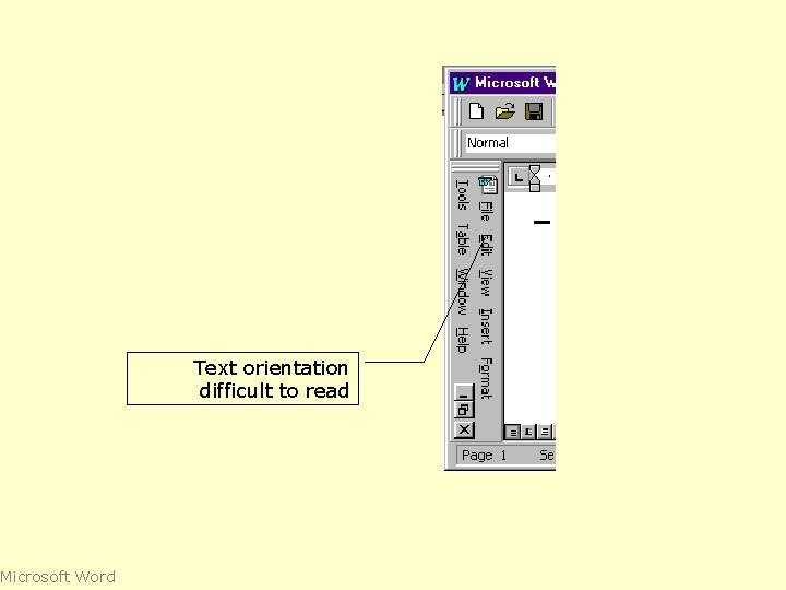 Microsoft Word Text orientation difficult to read 