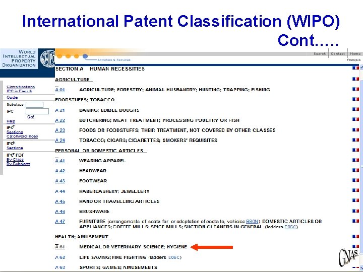 International Patent Classification (WIPO) Cont…. . 12 