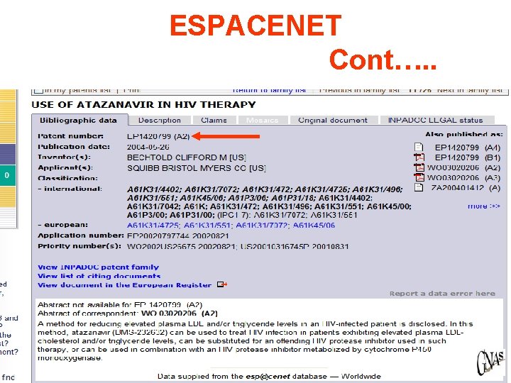 ESPACENET Cont…. . 34 