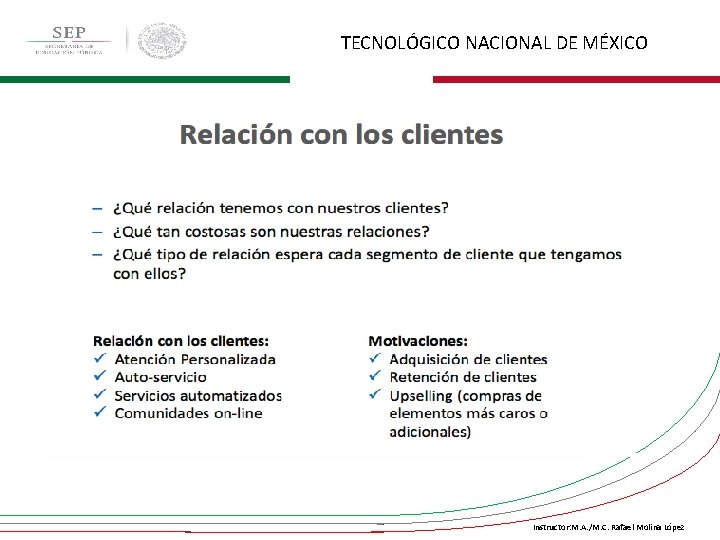 TECNOLÓGICO NACIONAL DE MÉXICO Instructor: M. A. /M. C. Rafael Molina López 