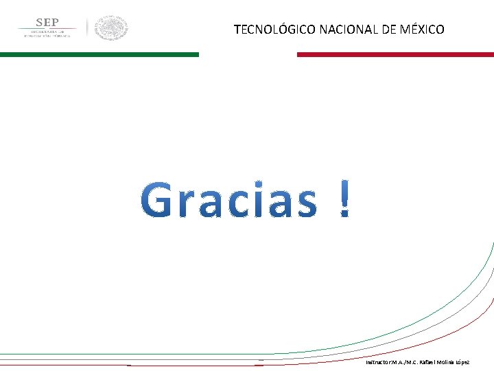 TECNOLÓGICO NACIONAL DE MÉXICO Instructor: M. A. /M. C. Rafael Molina López 