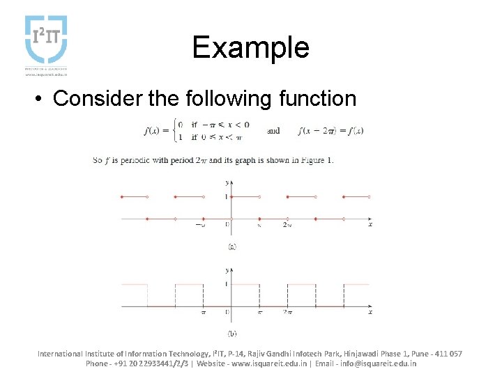 Example • Consider the following function International Institute of Information Technology, I²IT, P-14, Rajiv Example • Consider the following function International Institute of Information Technology, I²IT, P-14, Rajiv