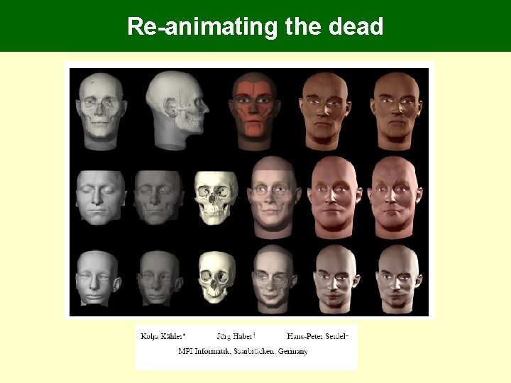 Re-animating the dead Re-animating the dead